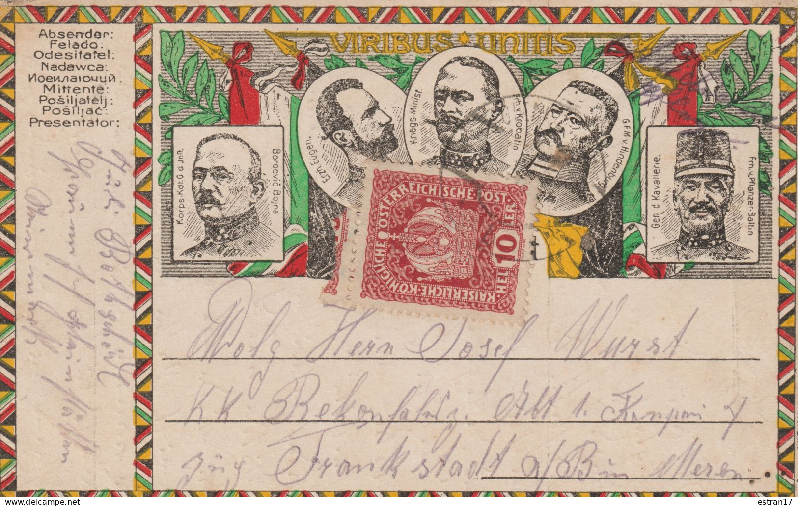 CARTE POSTALE  AVEC PORTRAIT DE PERSONNAGES    EXPEDIEE EN 1918 - Persoonlijke Postzegels