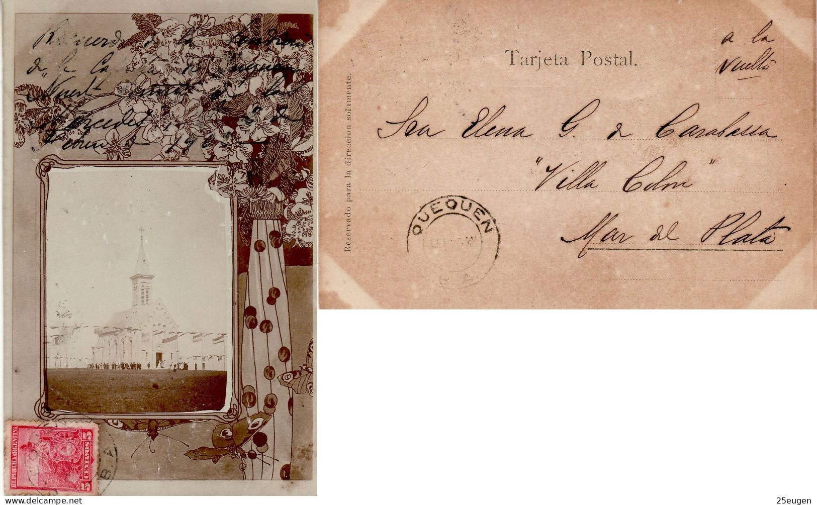 ARGENTINA 1903 POSTCARD SENT TO MAR DEL PLATA - Lettres & Documents