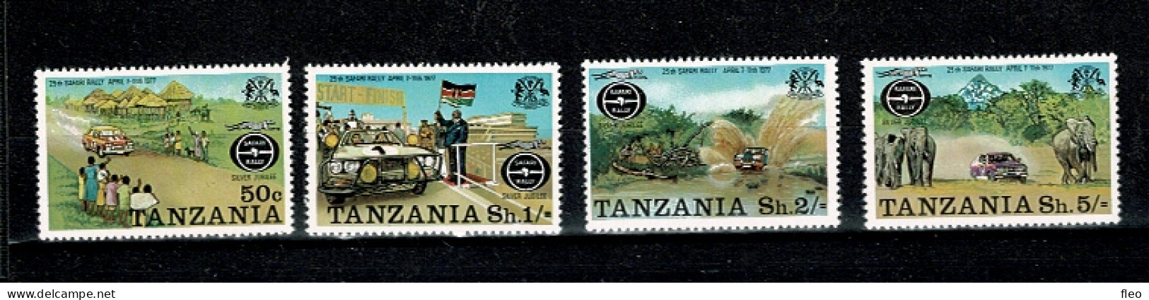 1977 TANZANIA : Anniv. Of SAFARI RALLY Issue FULL SET FOUR MNH. - Tanzanie (1964-...)