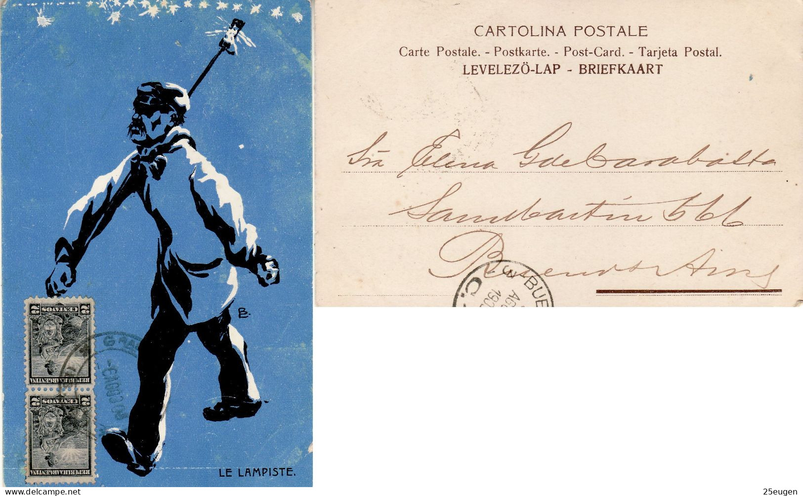 ARGENTINA 1903 POSTCARD SENT TO BUENOS AIRES - Storia Postale