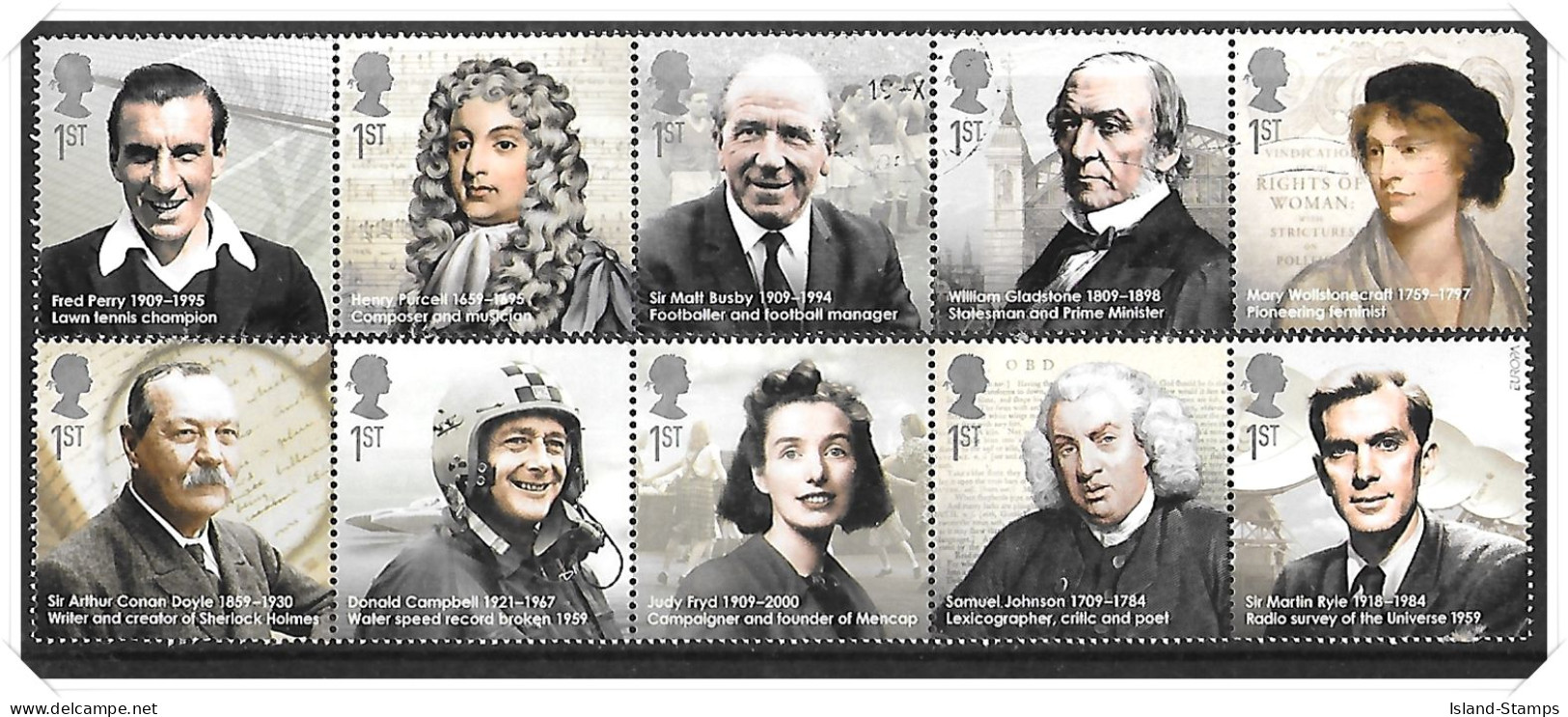 2009 Eminent Britons Used Set HRD2-C - Oblitérés