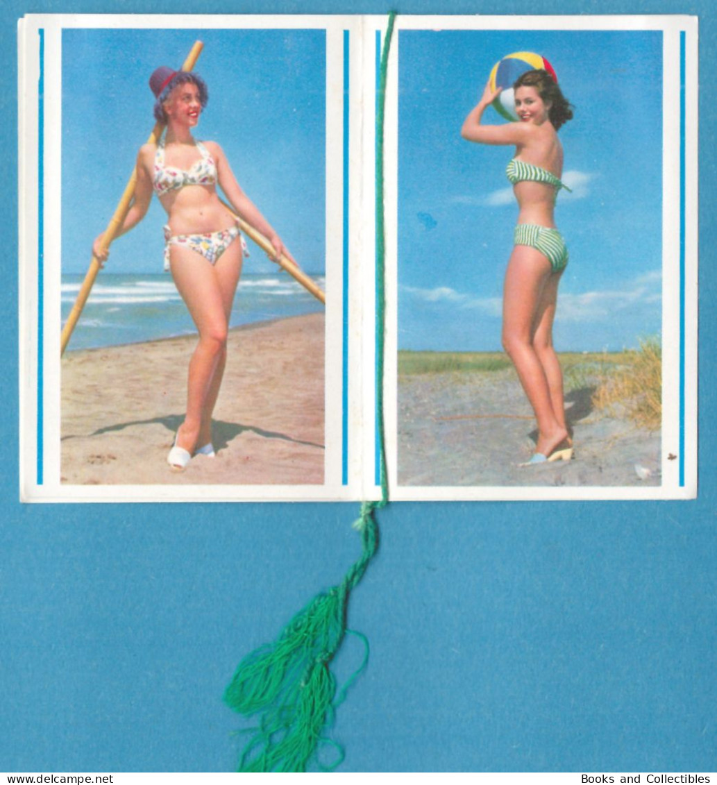 H-0700 * Calendario 1962 6,2 X 8,9 Cm "AL MARE" Parrucchiere Dimech Carmelo Mariella, Roma, Pin-up Girls Ragazze Bikini - Small : 1961-70