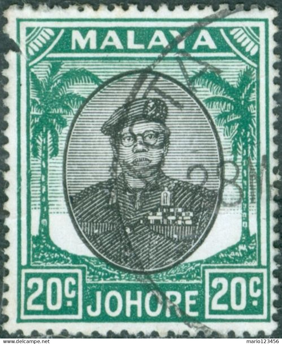 MALAYA, JOHONORE, SULTANO SIR IBRAHIM, 1949, FRANCOBOLLI USATI Scott:MY-JO 141, Yt:MY-JO 118 - Johore