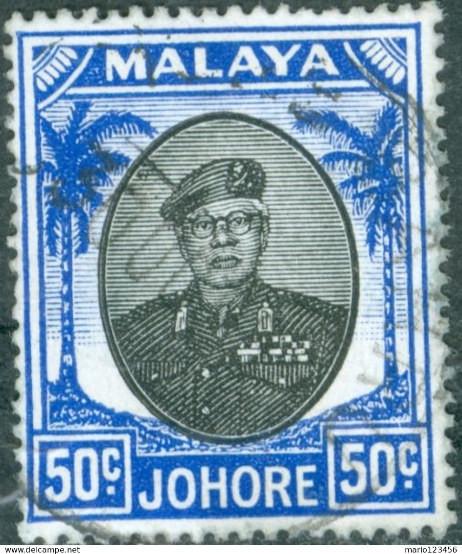 MALAYA, JOHONORE, SULTANO SIR IBRAHIM, 1949, FRANCOBOLLI USATI Scott:MY-JO 147, Yt:MY-JO 121 - Johore