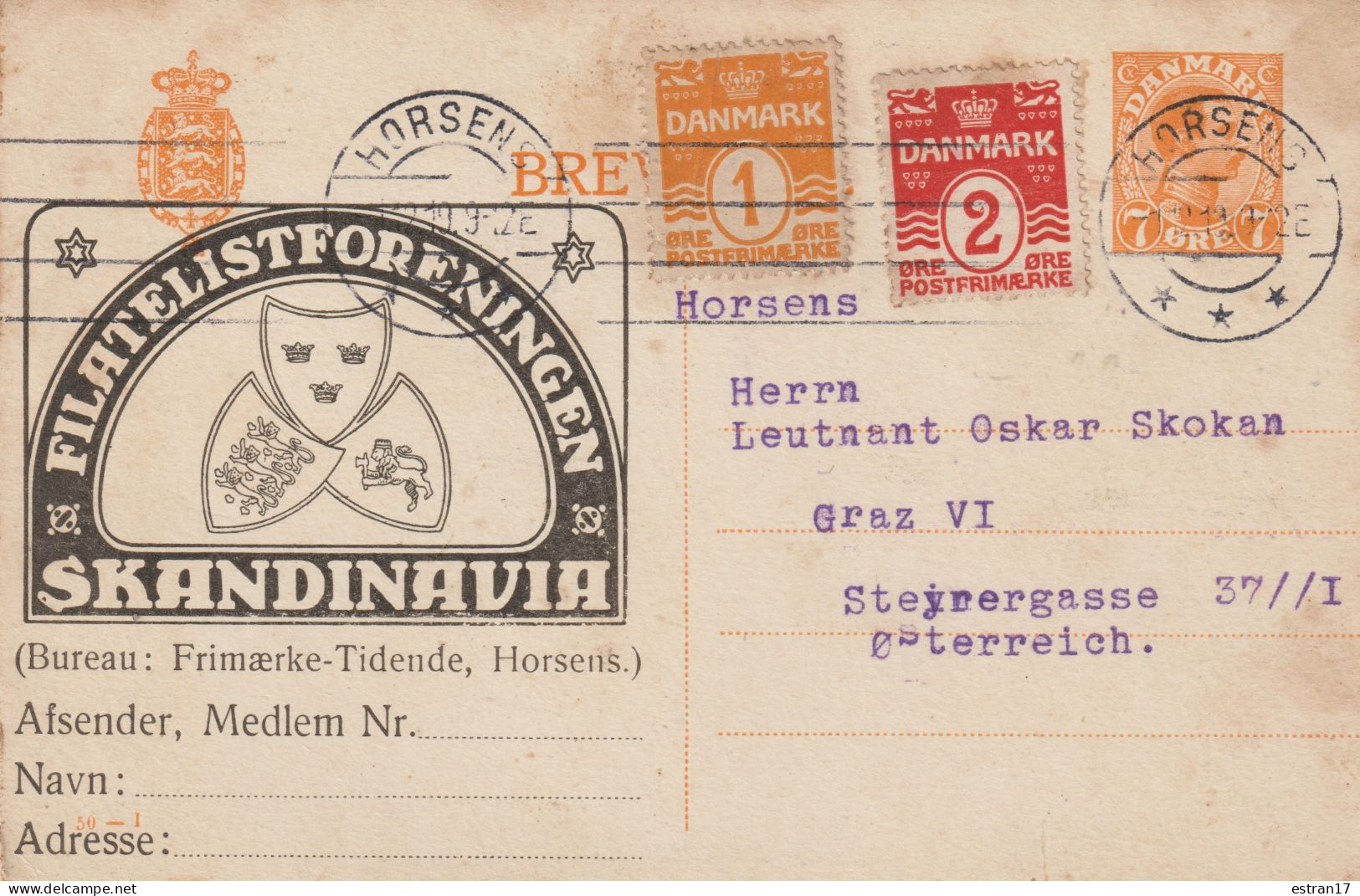 CARTE PBLICITAIRE AVEC ENTIER POSTAL ET TIMBRES DATEEE DE 1919 - Ganzsachen