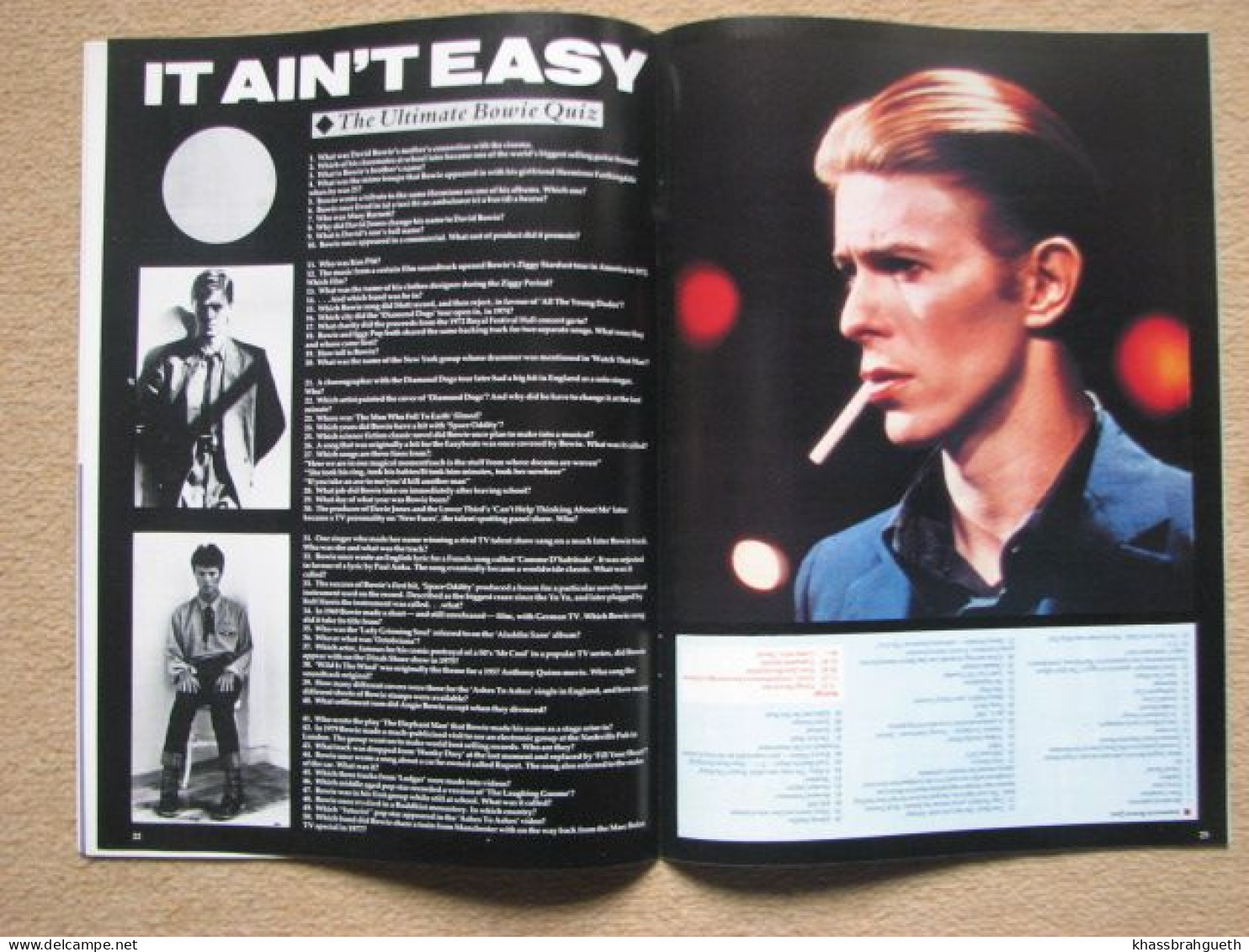 DAVID BOWIE - SUPERSTAR / BLACK BOOK / BOWIEPIX... LOT 5 LIVRES