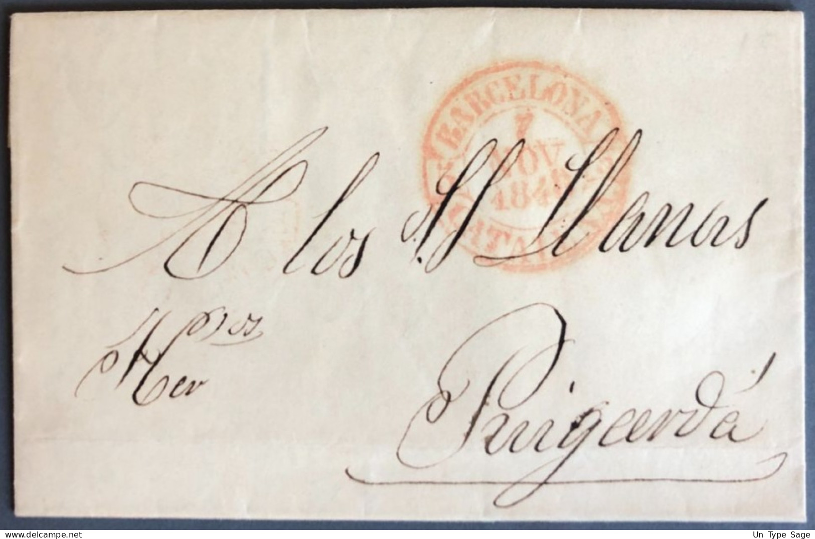 Espagne, Lettre De Barcelone 7.11.1848 - (B2151) - ...-1850 Vorphilatelie