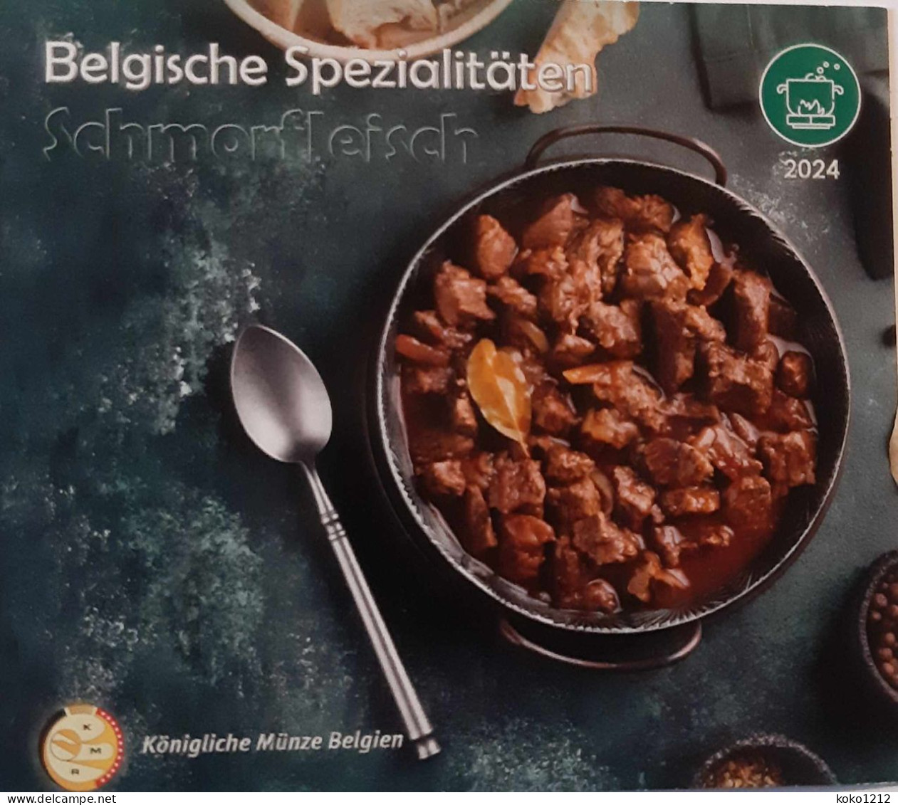 Belgium BU Set WMF 2024 World Money Fair Schmorfleisch With Signature Aantekening RARE - Belgien