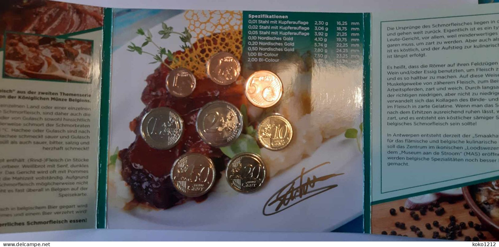 Belgium BU Set WMF 2024 World Money Fair Schmorfleisch With Signature Aantekening RARE - Belgien