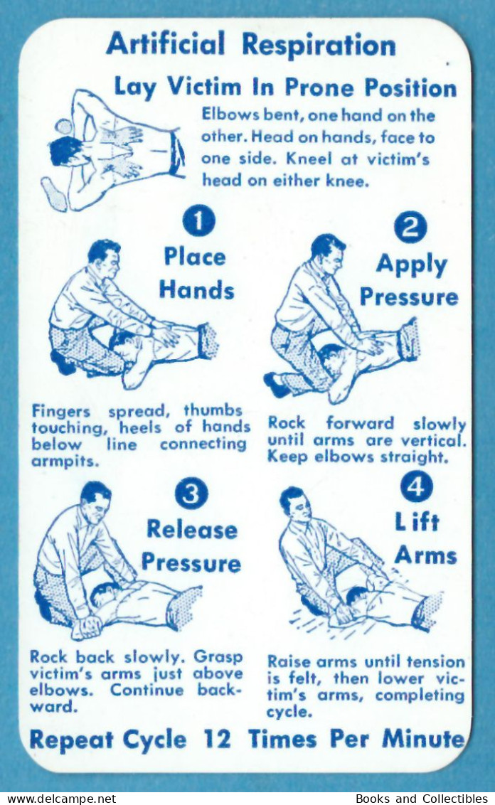 H-0700 * Calendario 1961 - 5,8 X 9,6 Cm - "ARTIFICIAL RESPIRATION" The Embalmers' Supply Co., U.S.A. - Petit Format : 1961-70