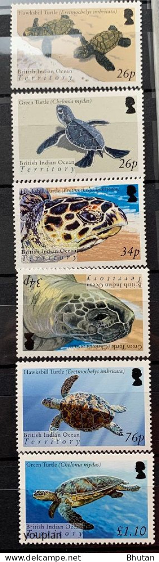 British Indian Ocean Territories 2005, Sea Turtle, MNH Stamps Set - Britisches Territorium Im Indischen Ozean