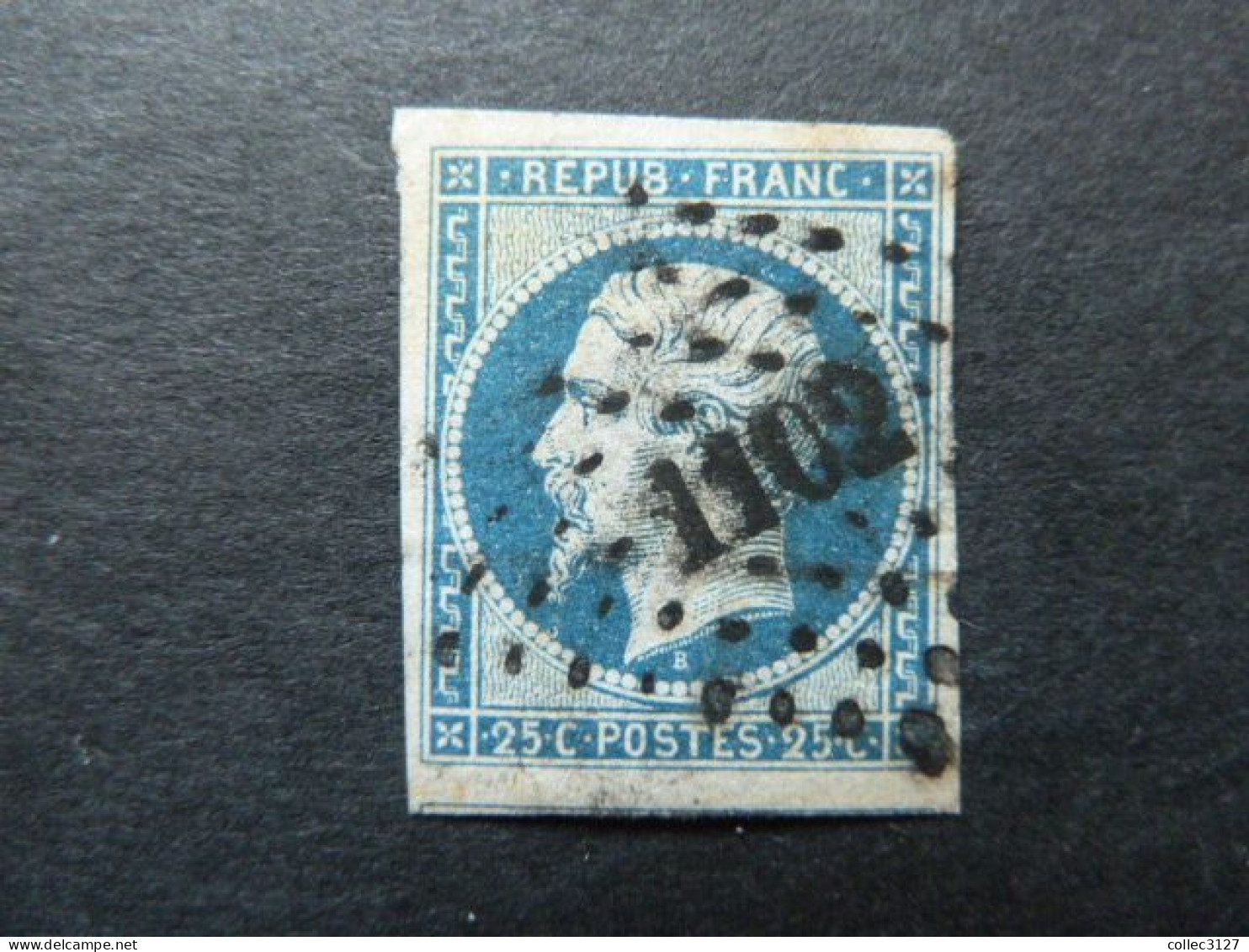 H2 - Présidence YT 10 25c Bleu - Bel Exemplaire Oblitéré Losange PC 1102 Dijon - 1852 Luis-Napoléon