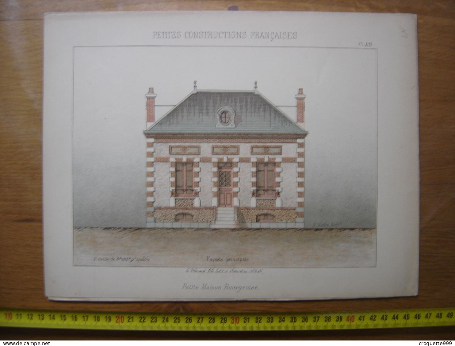 XXe Planche PETITES CONSTRUCTIONS FRANCAISES Petite Maison Bourgeoise Thezard - Arquitectura