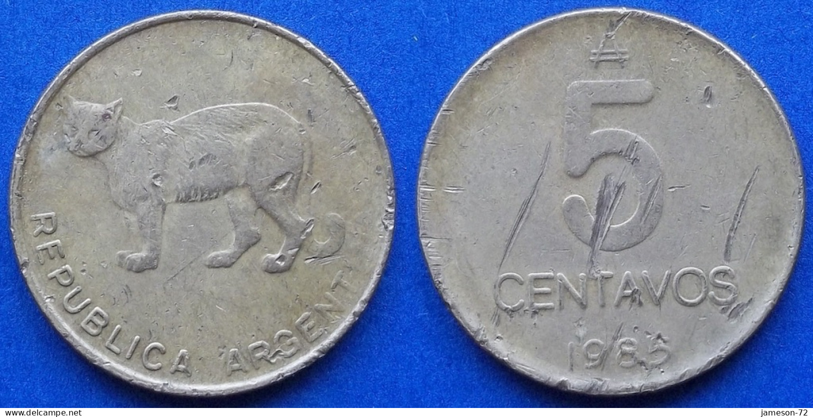 ARGENTINA - 5 Centavos 1985 "Pampas Cat" KM# 97.1 Monetary Reform (1985-1992) - Edelweiss Coins - Argentine