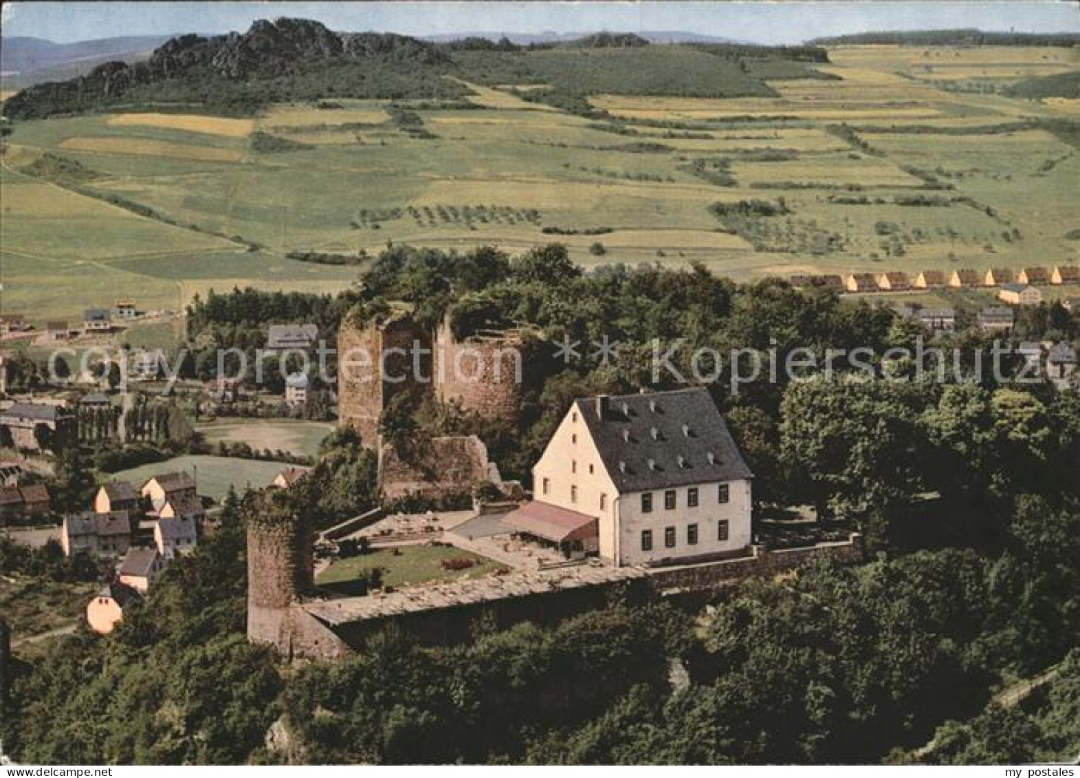 41788000 Kirn Nahe Kyrburg Restaurant Fliegeraufnahme Kirn - Kirn