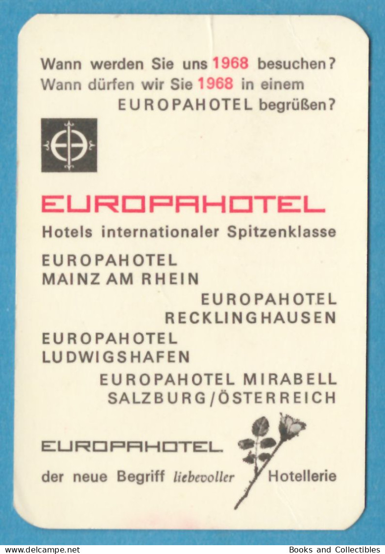 H-0700 * Calendario 1968 - 6,5 X 9,5 Cm - "EuropaHotel", Germania/Austria - Tamaño Pequeño : 1961-70