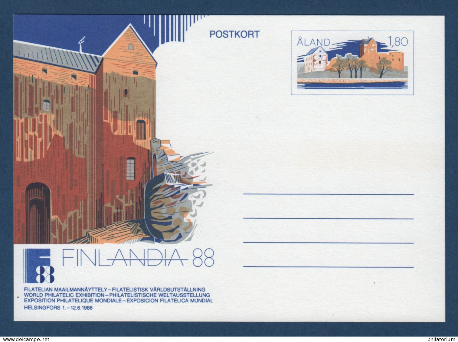 Aland, **, FINLANDIA 88, Entier-postal, Postal Stationery, - Ålandinseln