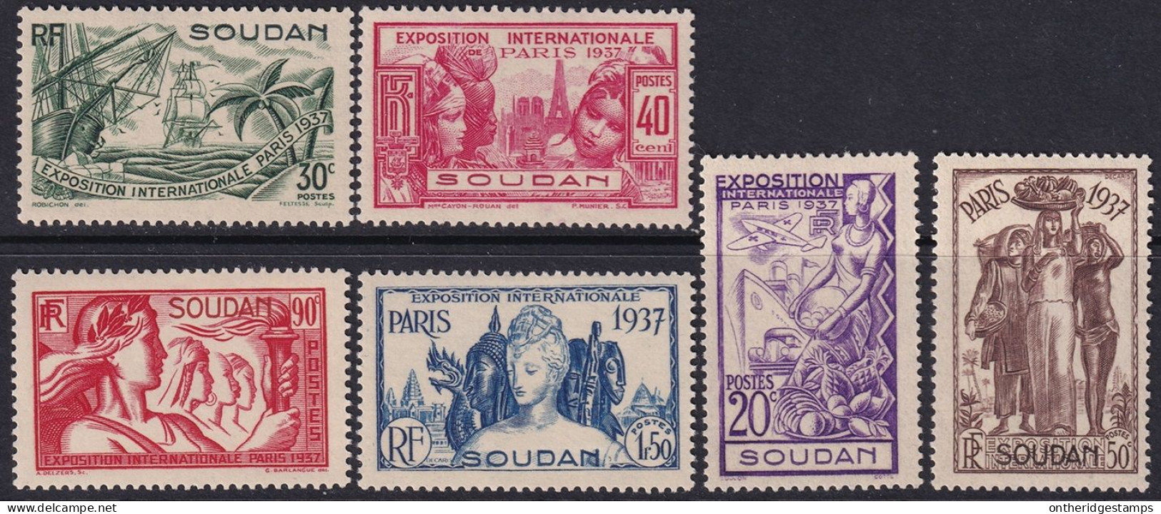 French Sudan 1937 Sc 106-11 Soudan Yt 93-8 Set MLH* - Neufs