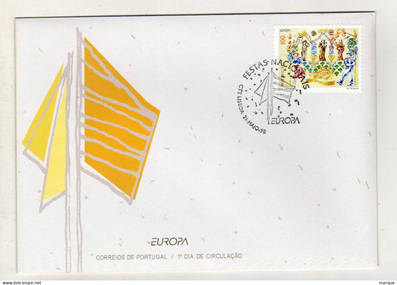 Enveloppe 1er Jour PORTUGAL Oblitération CTT LISBOA 21/05/1998 - FDC