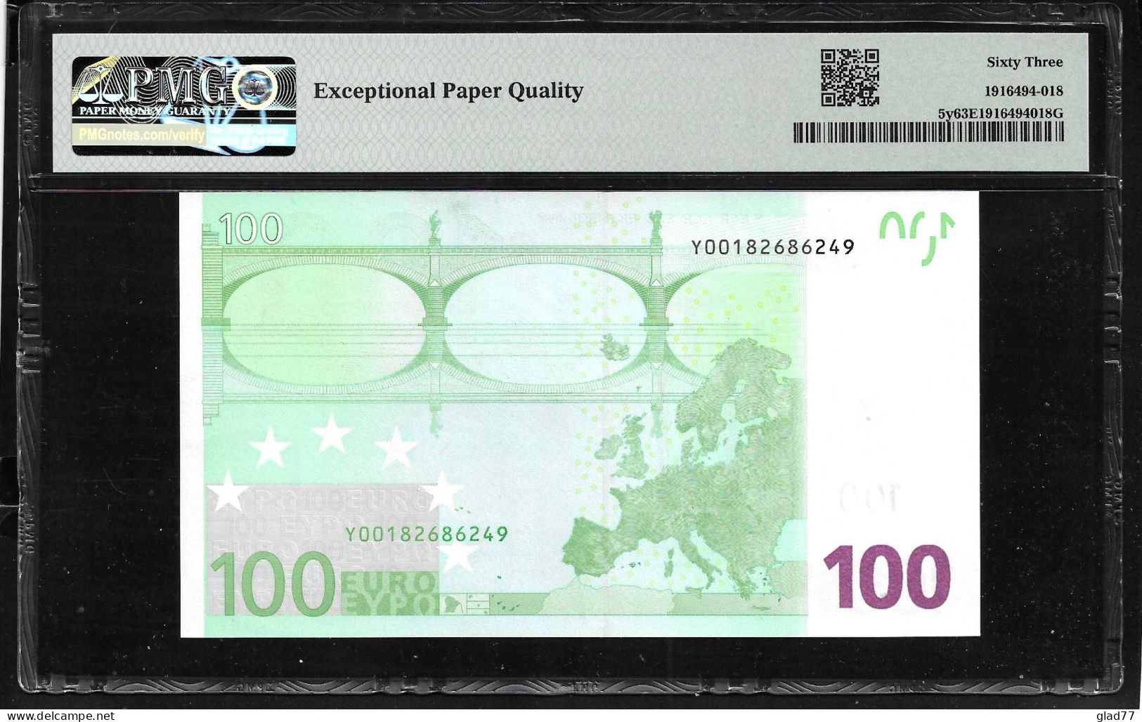 GREECE 100 EURO  Duisenberg  Signature! PMG 63epq Choice UNC "Y" Printer G006E4 Extremely Rare!! - 100 Euro