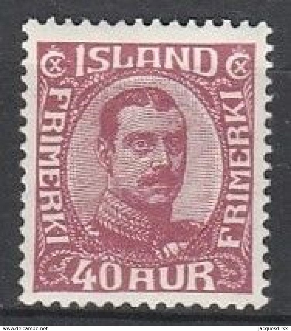 Iceland      .       Yvert    .      93     .     *      .      Mint-hinged - Unused Stamps