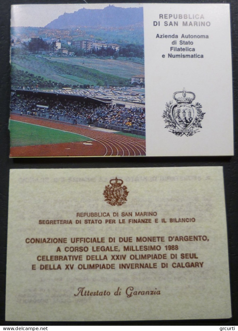 San Marino - 500 + 1.000 Lire 1988 - Olimpiadi Di Calgary E Seul - Gig. 204 - KM# 216 + 217 - Saint-Marin