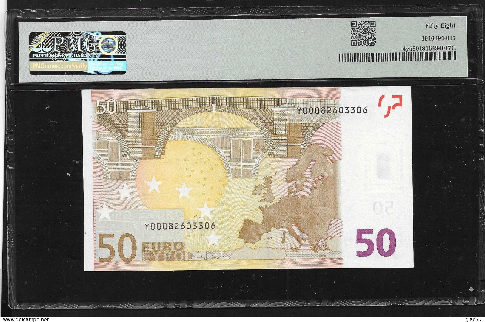 GREECE 50 EURO  Duisenberg  Signature! PMG 58 Choice AUNC "Y" Printer G014C2 Extremely Rare!! - 50 Euro