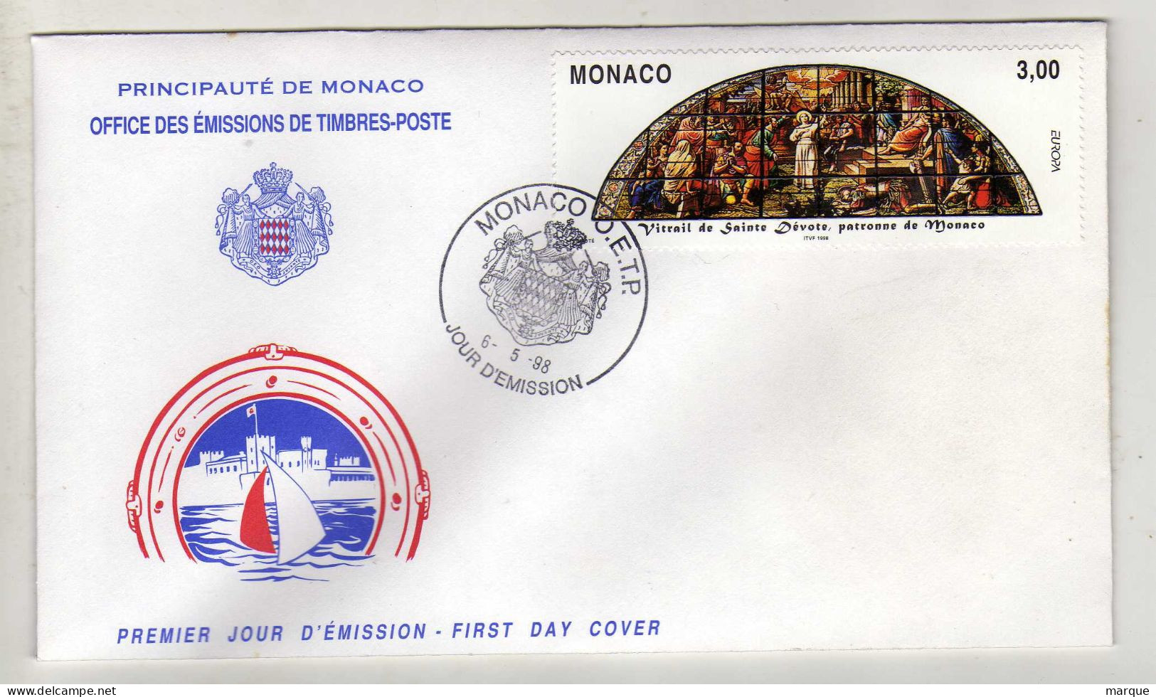 Enveloppe 1er Jour MONACO Oblitération MONACO O.E.T.P. 06/05/1998 - FDC