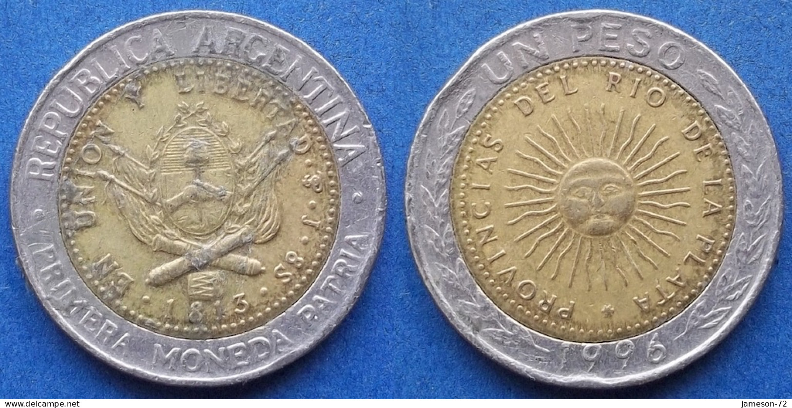 ARGENTINA - 1 Peso 1996 KM# 112.1 Monetary Reform (1992) - Edelweiss Coins - Argentine