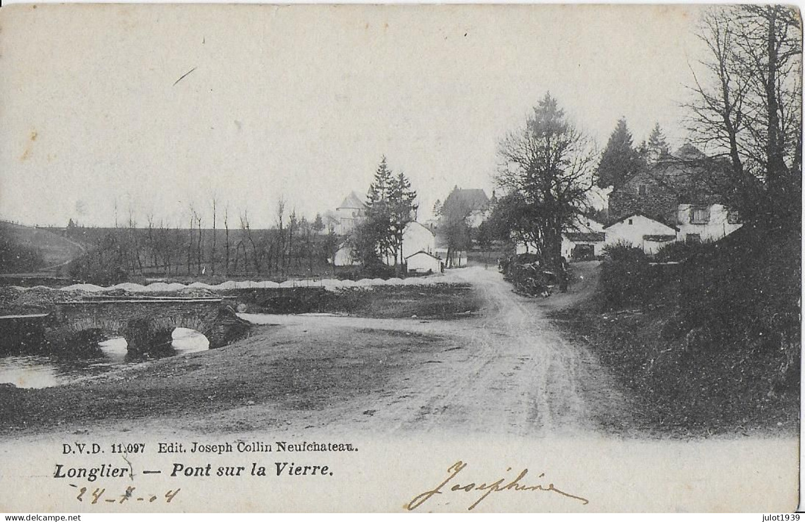 Julot1939 ... LONGLIER ..-- DVD 11097 . PONT Sur La VIERRE . 1904 Vers TERVUEREN ( Melle Jeanne ISTAS ) . - Neufchâteau