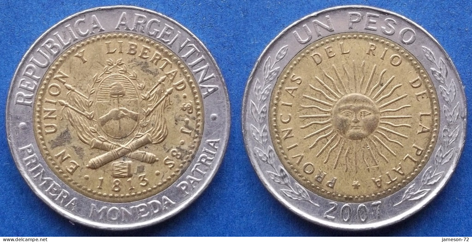 ARGENTINA - 1 Peso 2007 KM# 112.1 Monetary Reform (1992) - Edelweiss Coins - Argentina