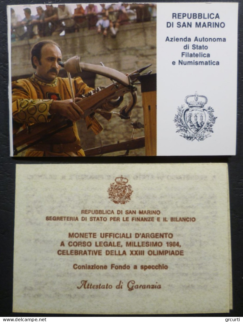 San Marino - 500 + 1.000 Lire 1984 - XXIII Olimpiadi A Los Angeles (USA) - Gig. 212 - KM# 168 + 169 - Saint-Marin