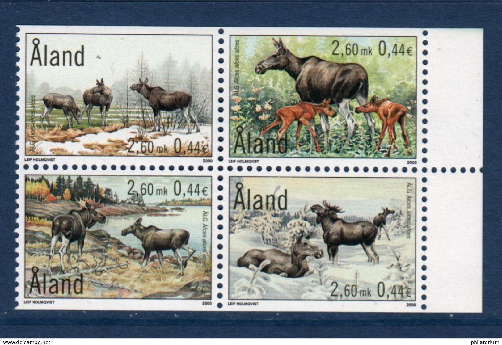 Aland, **, Yv, Mi 171, 172, 173, 174, SG 172, 173, 174, 175, Orignal (Alces Alces), - Ålandinseln