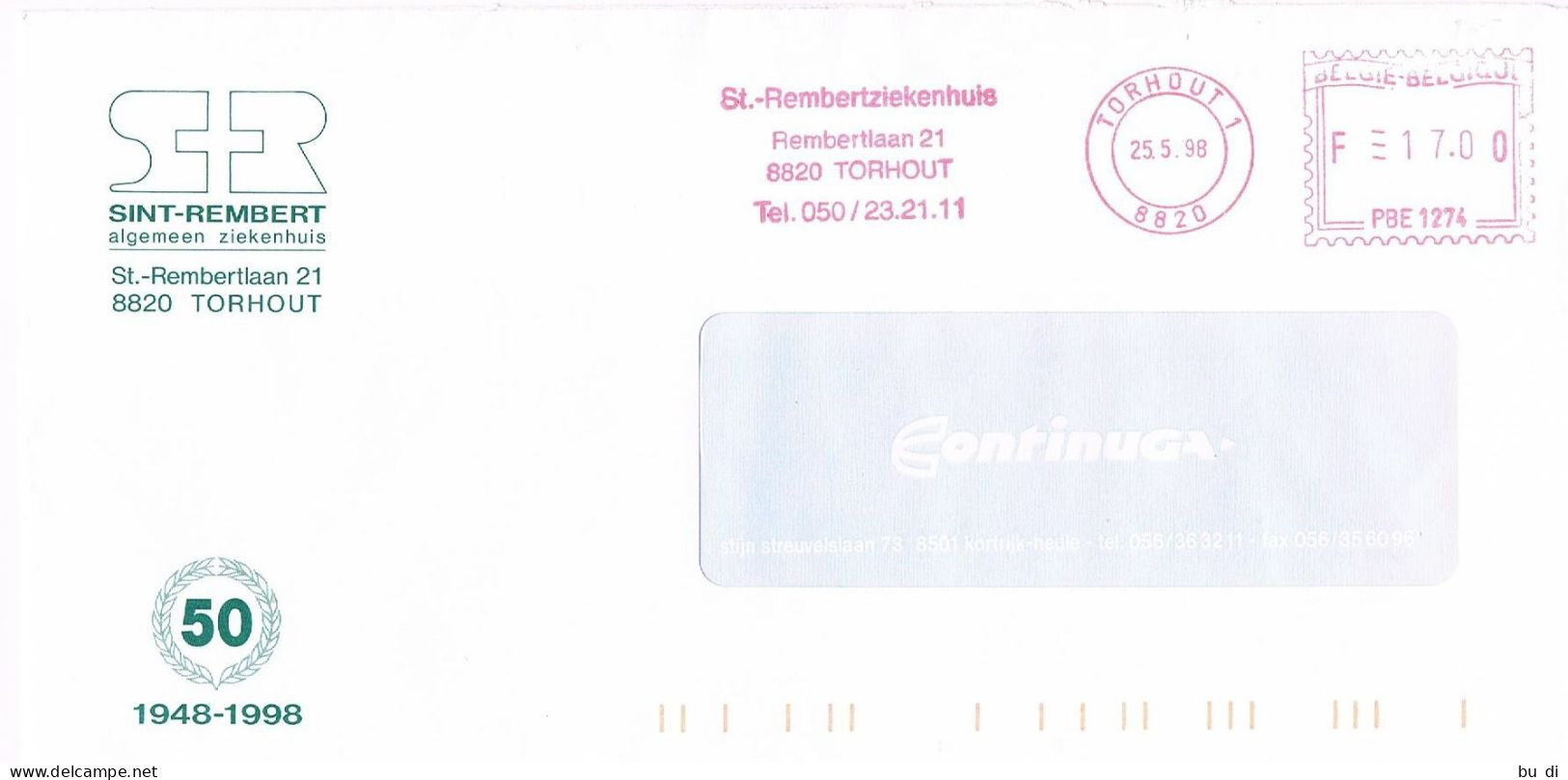 Belgien Freistempel Torhout, Krankenhaus, Ziekenhuis - Meterstamp, EMA - 1980-99