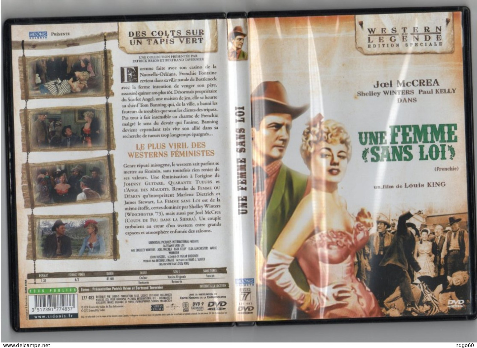 DVD Western - Une Femme Sans Loi (1950) Avec Joel McCrea - Western