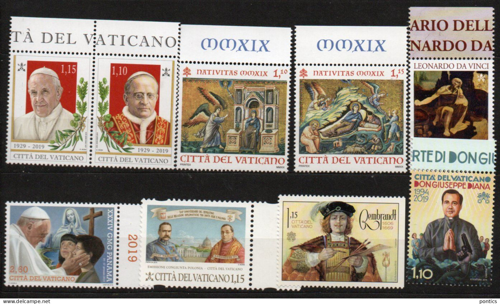 2019 - VATICANO - AE2A - ANNATA - 26 VALORI - 5BF - INVIO GRATUITO - Unused Stamps