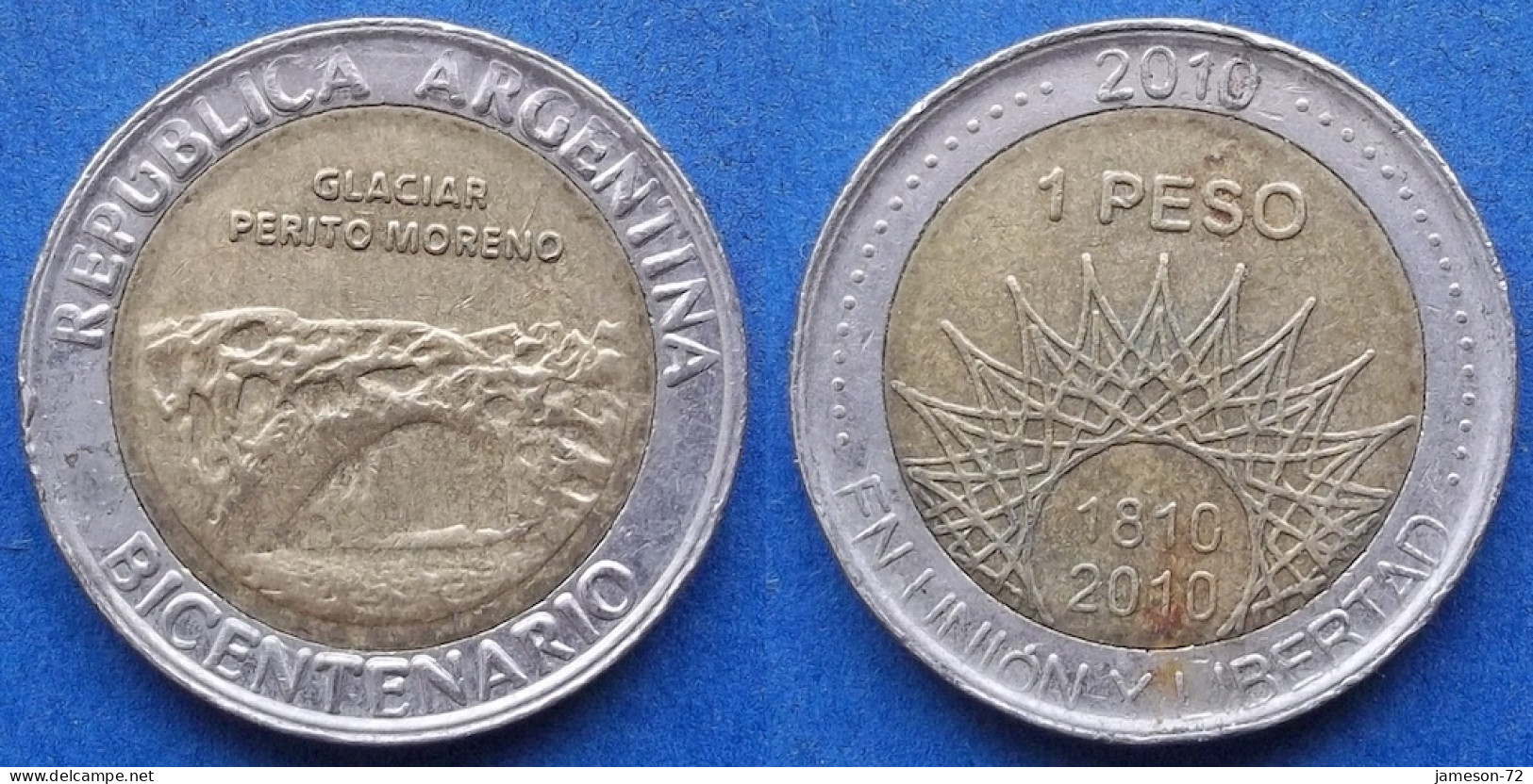 ARGENTINA - 1 Peso 2010 "Glacier Perito Moreno" KM# 160 Monetary Reform (1992) - Edelweiss Coins - Argentina