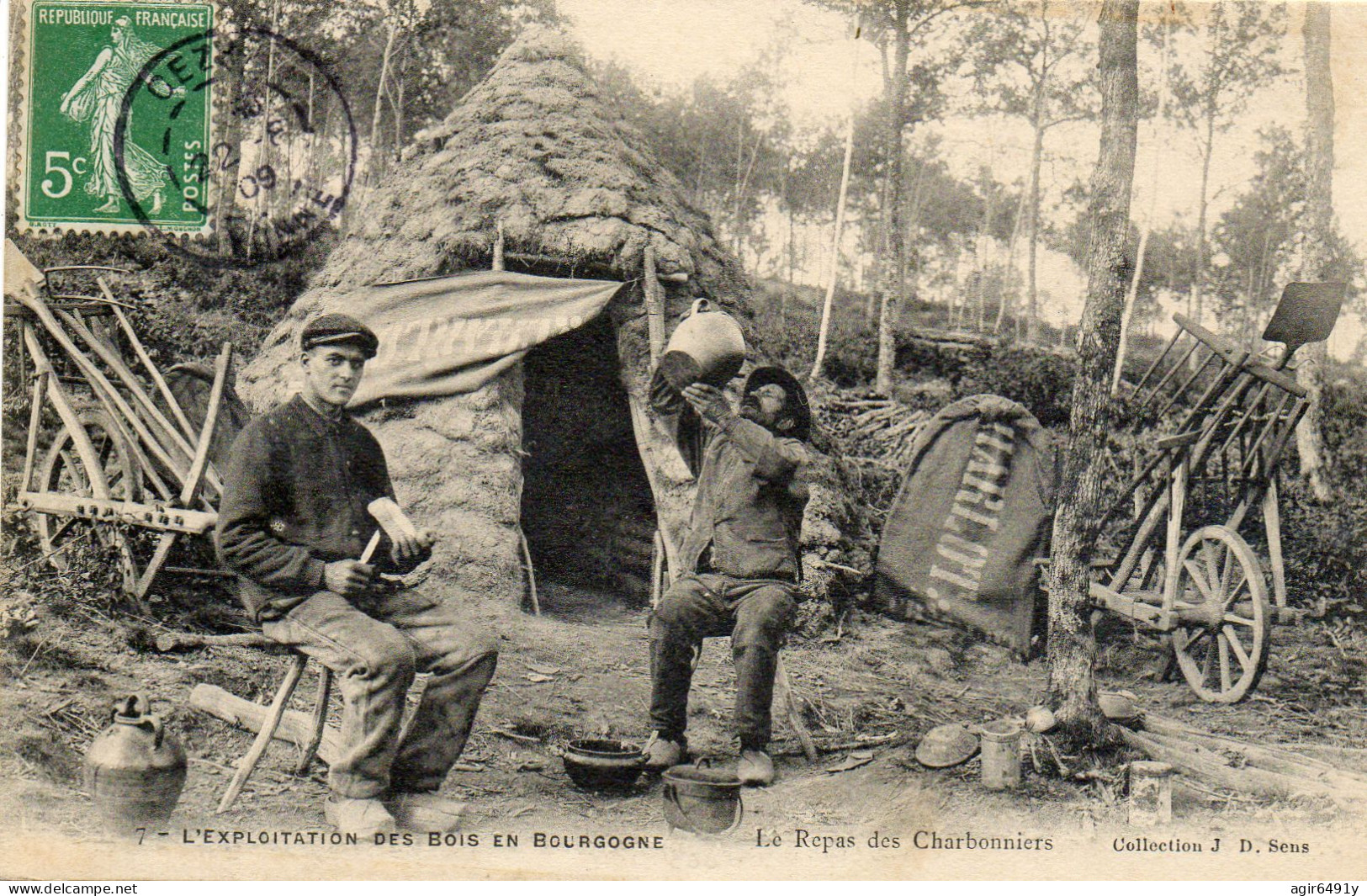 - Exploitation Des Bois En BOURGOGNE - Le Repas Des Charbonniers  (gros Plan)  -26651- - Bourgogne