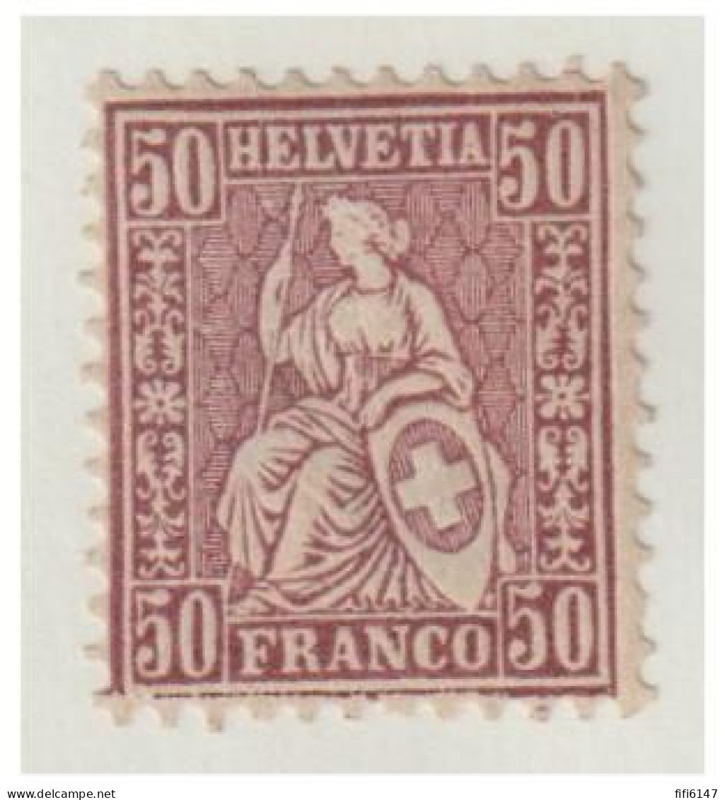 SUISSE --Helvtia Assise -- Yvert N°48* 30c Lilas --Lgère Ytace De Charnière-- - Ongebruikt