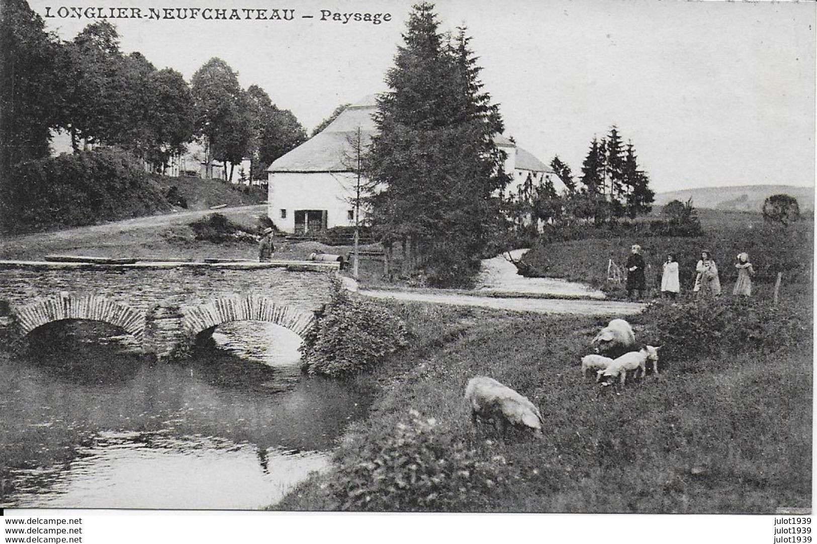 Julot1939 .... LONGLIER ..-- Paysage CHAMPETRE . Cochons !!       La VIERRE . - Neufchâteau