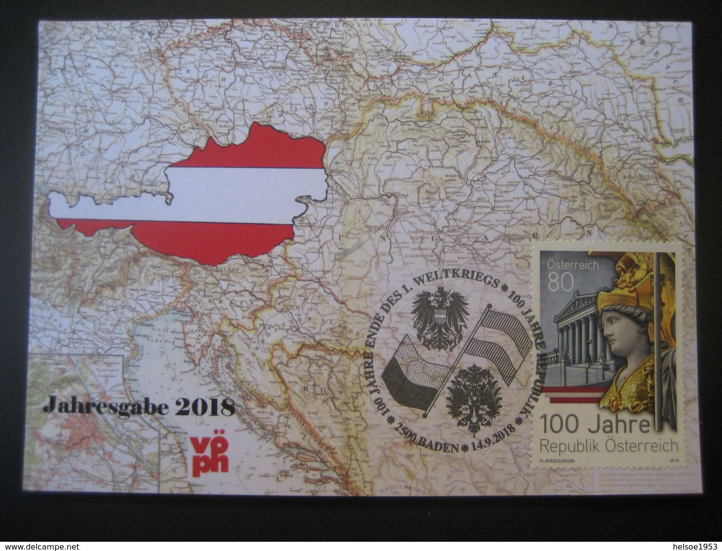 Österreich- VÖPh Jahresgabe 2018 Mit Sondermarke 100 Jahre Republik Österreich - Lettres & Documents