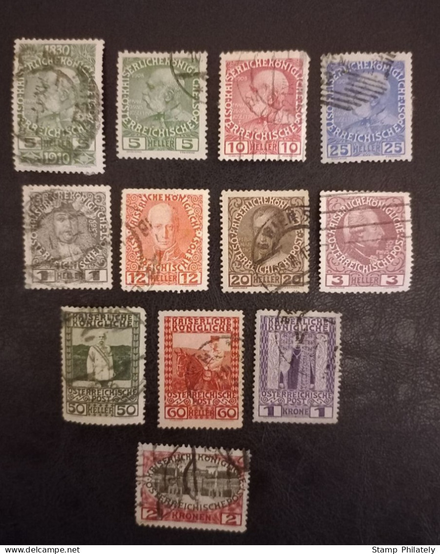 Austria Classic Used Stamps 1908-1913 - Gebraucht