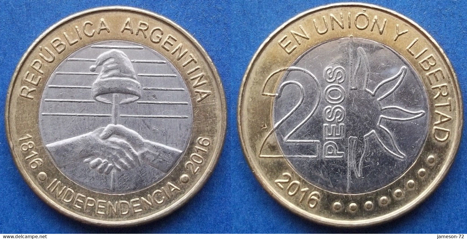 ARGENTINA - 2 Pesos 2016 "200th Anniversary Of Independence" KM# 184 Monetary Reform (1992) - Edelweiss Coins - Argentina