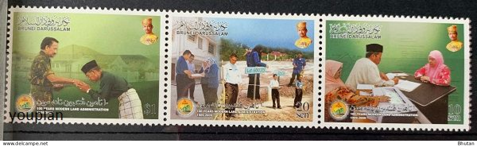 Brunei 2010, 100th Anniversary Of Agriculture Law An 50tl Anniversary Of Cadastral Office, MNH Stamps Strip - Brunei (1984-...)