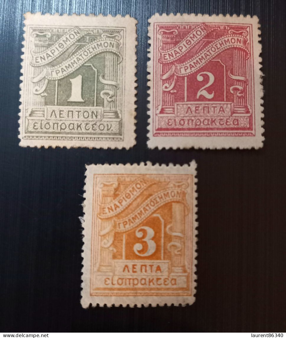 Grèce 1913 -1926 Value Stamps - New Drawing (Timbres-taxe ) Perforation: 13½ - Nuovi