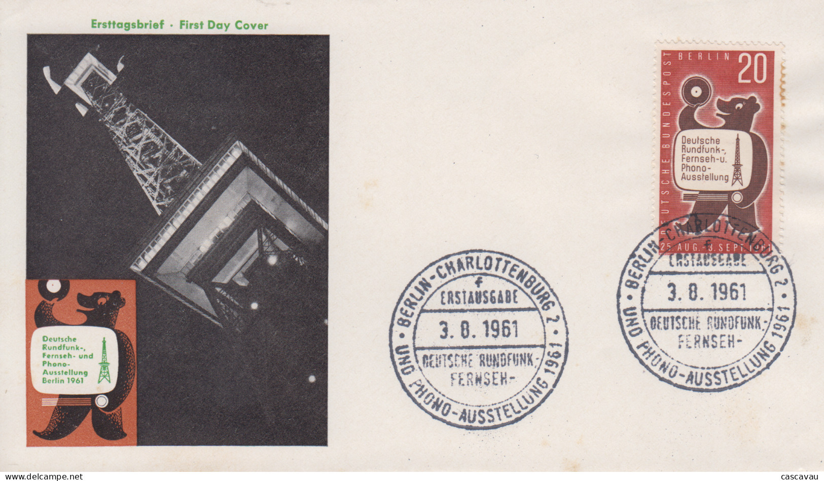 Enveloppe  FDC  1er  Jour   ALLEMAGNE  BERLIN    Exposition   Phono - Radio - Télévision    1961 - 1948-1970