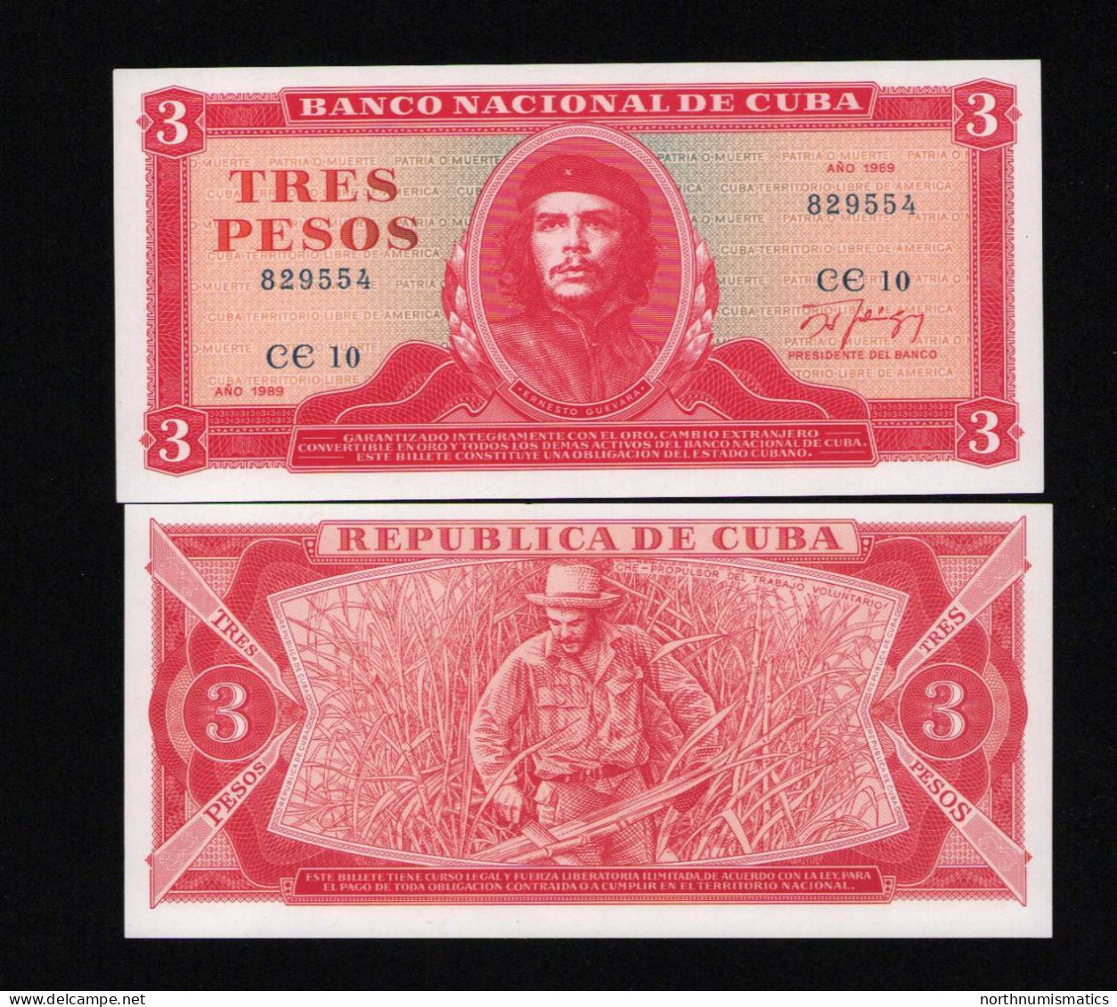 Cuba 3 Pesos 1989 CE  Unc - Kuba