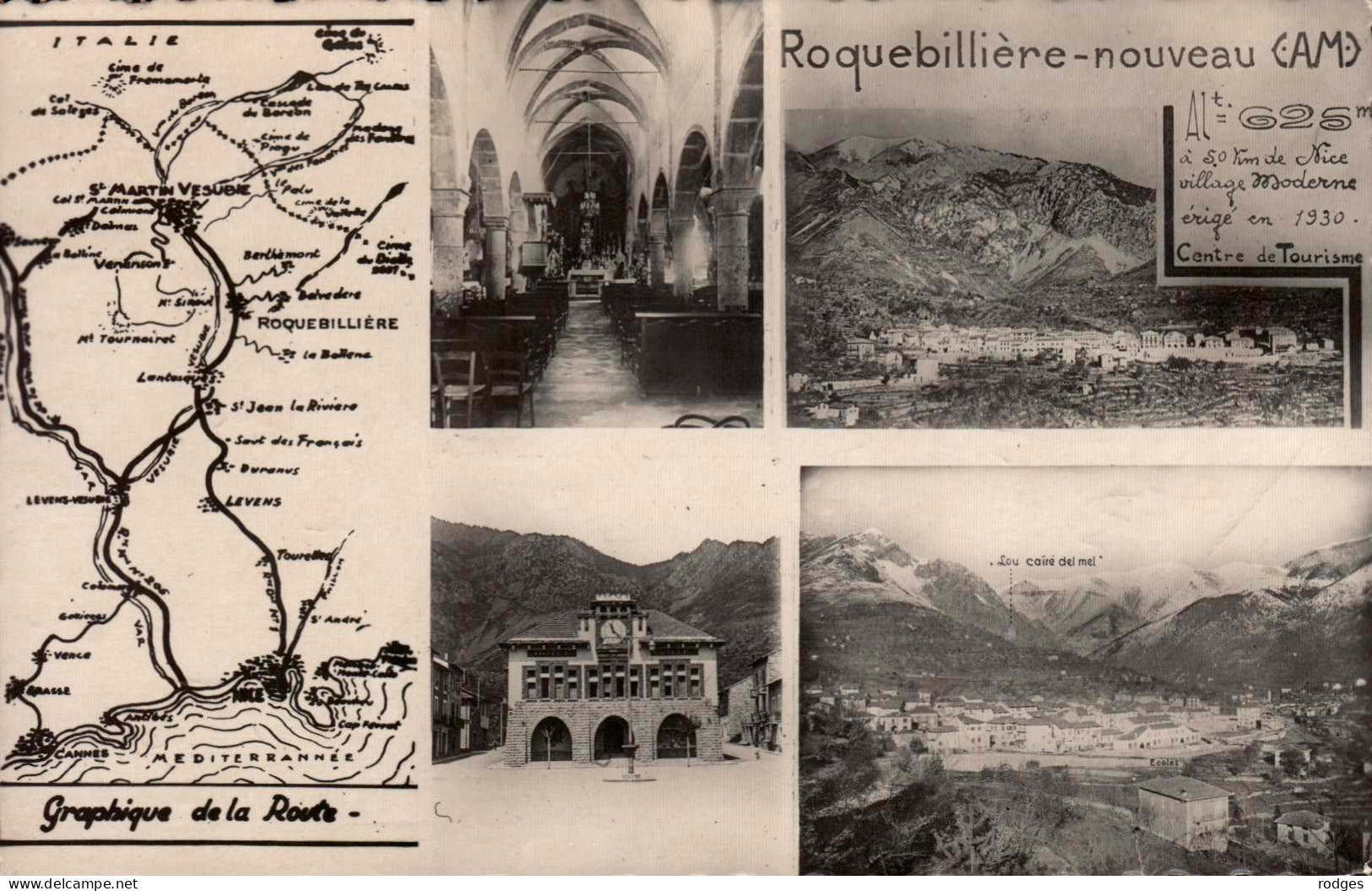 06 , Cpsm  ROQUEBILLIERE-NOUVEAU , Alt. 625 M. , Centre De Tourisme  (9590.F24) - Roquebilliere