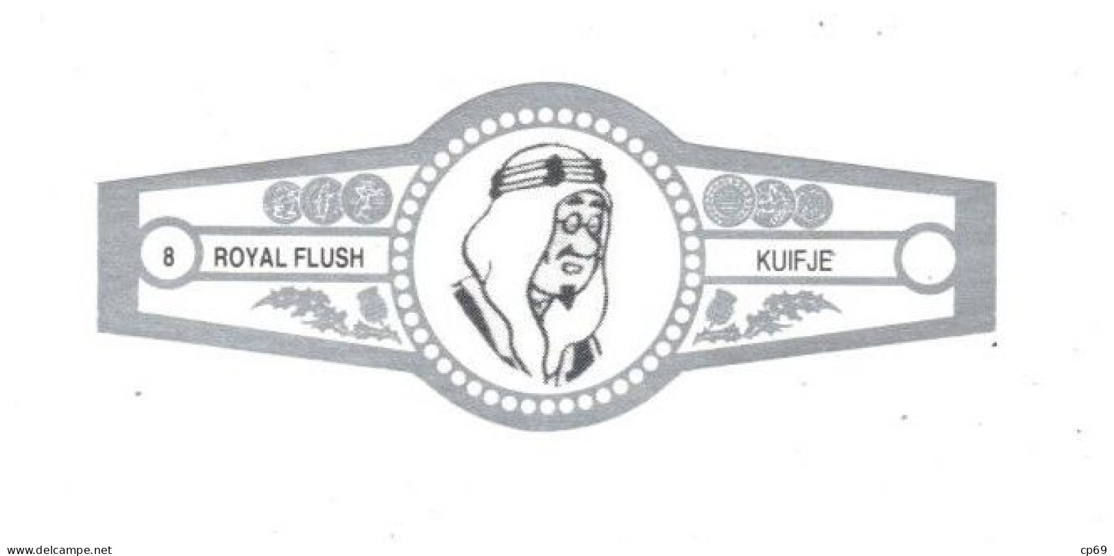 8) Bague De Cigare Série Tintin Blanche Grise Royal Flush Kuifje Mohammed Ben Kalish Ezab En Superbe.Etat - Objetos Publicitarios