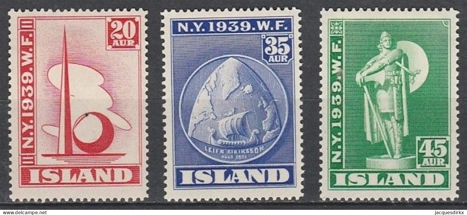 Iceland      .       Yvert    .      182/184     .     *      .      Mint-hinged - Unused Stamps